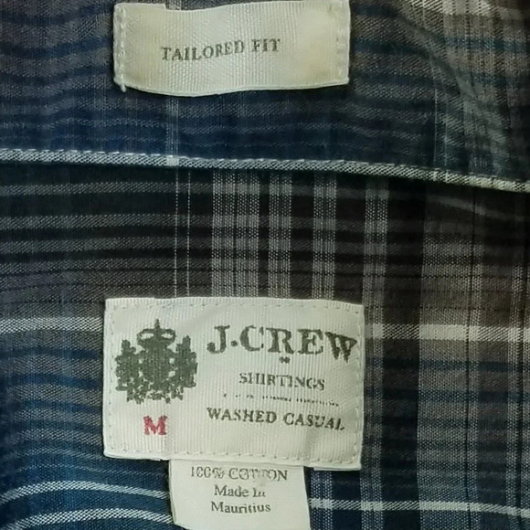 J Crew Tailored Fit Medium Button Down Plaid Long Sleeve Cotton Washed Casual - Picture 3 of 7